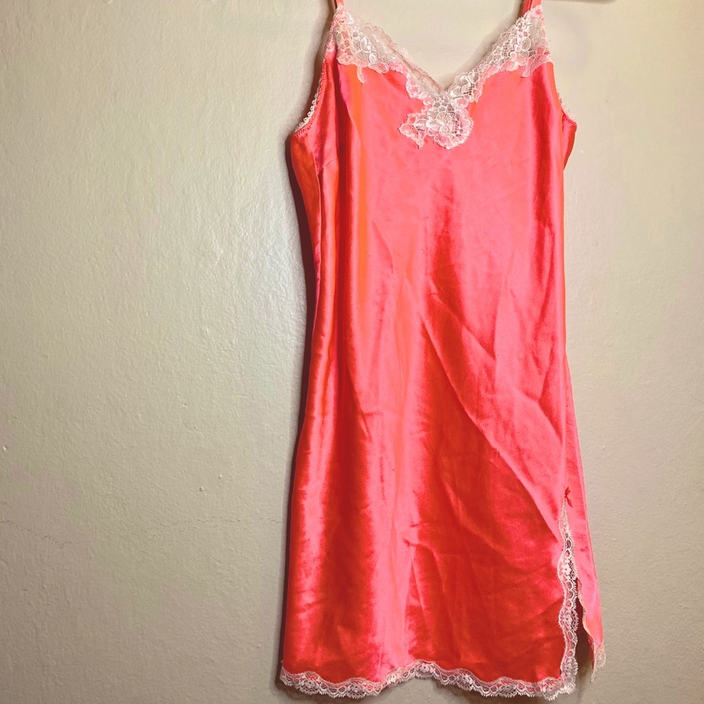 Victoria’s Secret Salmon Silk & Lace Chemise